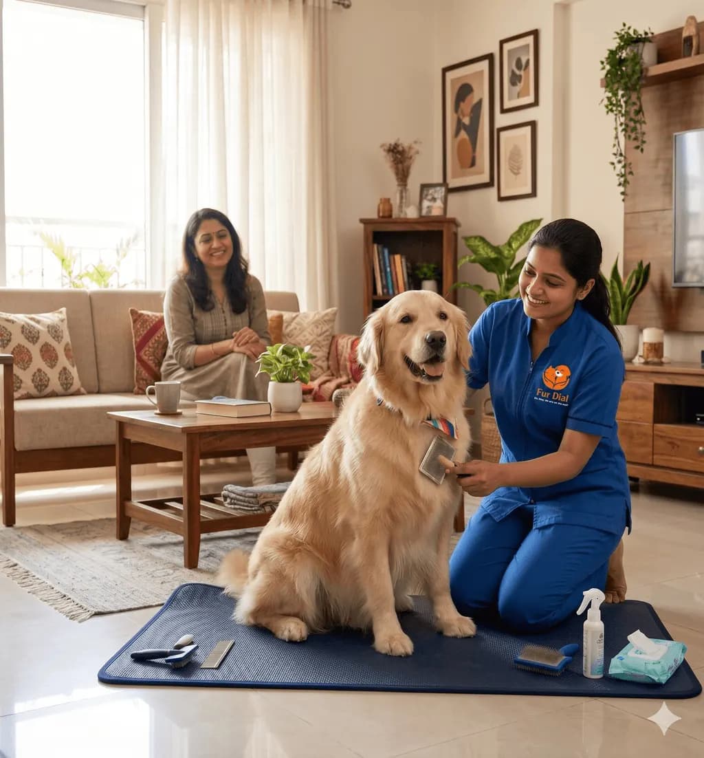 Step 3: 4-phase grooming — From health screening to styling, consistent care under your direct supervision.