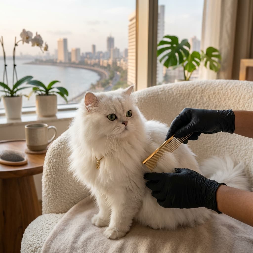 Persian Cat Combing