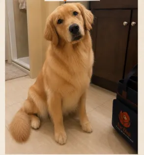 Golden Retriever after its FurDial groom